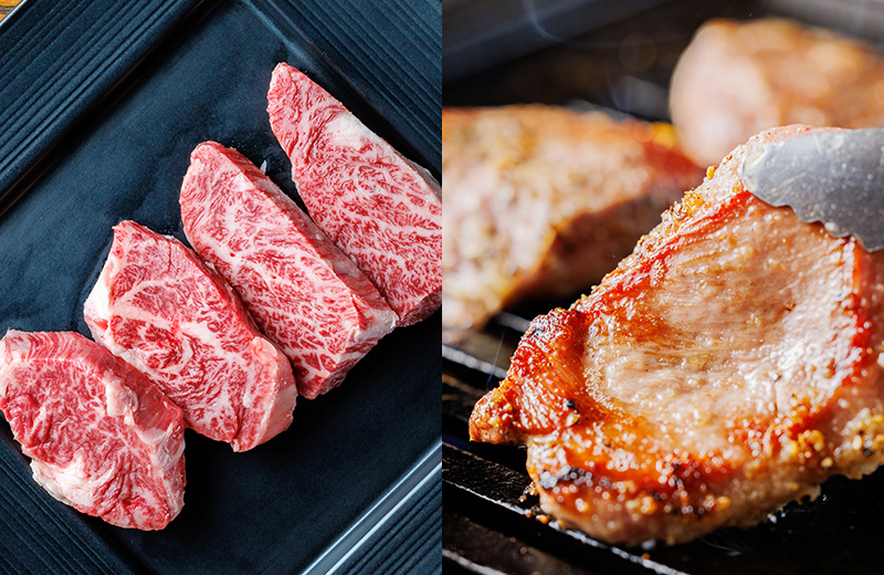 特選ハラミの焼肉用カット肉。ジューシーでやわらかな赤身肉